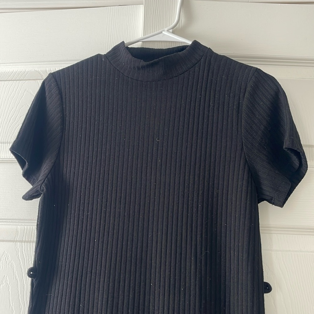 Top Shop black mock turtle neck ribbed dress